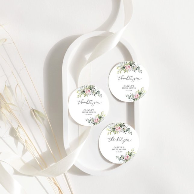 Blush Pink Greenery Bridal Shower Gift Tag (Creator Uploaded)