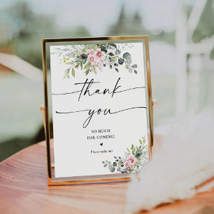 Blush Pink Greenery Bridal Shower Thank You Sign