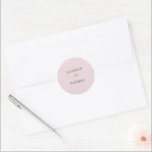 Blush Pink Greenery  Classic Round Sticker<br><div class="desc">With a blush pink background, our Classic Round Sticker with classic greenery typography is perfect for creating a wedding suite that reflects the beauty of nature. Let your love blossom with this floral-themed design; personalise it with your name. ✨Visit our store at GrowSmartPaperie for matching items on the following link...</div>
