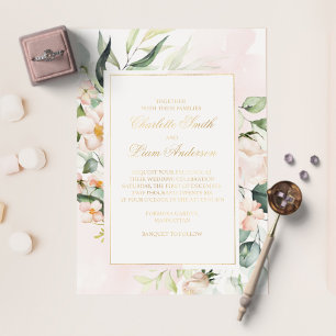 Blush Pink & Greenery Elegant Wedding Gold 