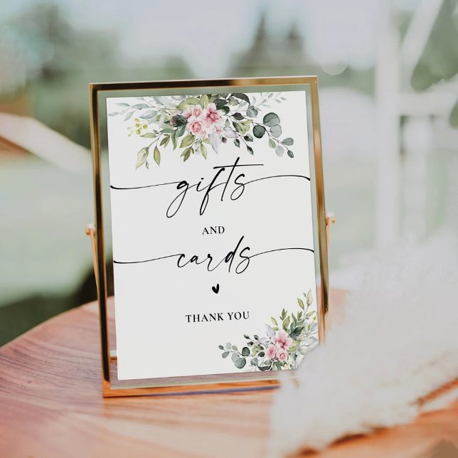 Blush Pink Greenery Gifts and Cards Sign (Creator Uploaded)