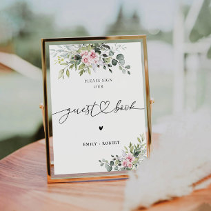 Blush Pink Greenery Guest Book Sign