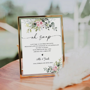 Blush Pink Greenery Oh Snap Sign