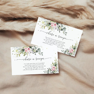 Blush Pink Greenery Recipe Request Card