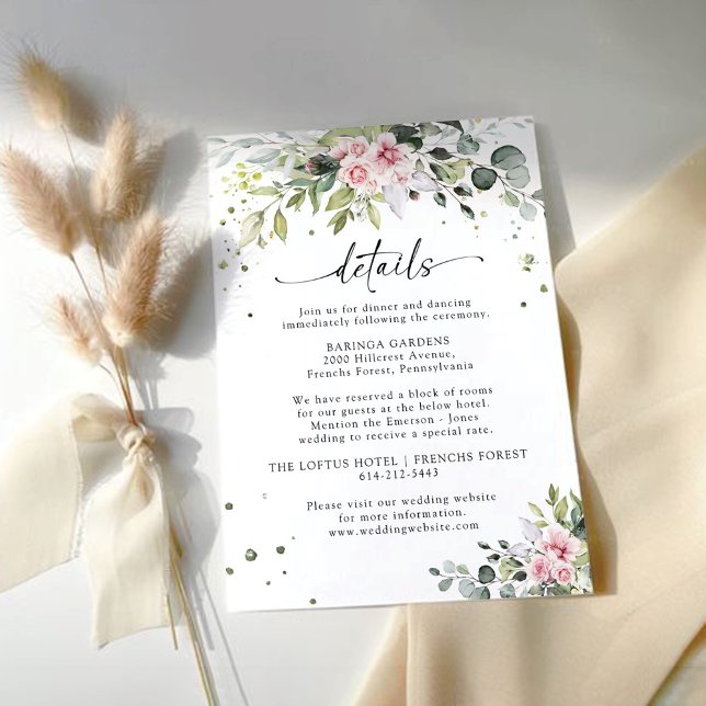 Blush Pink Greenery Wedding Enclosure Card (Creator Uploaded)
