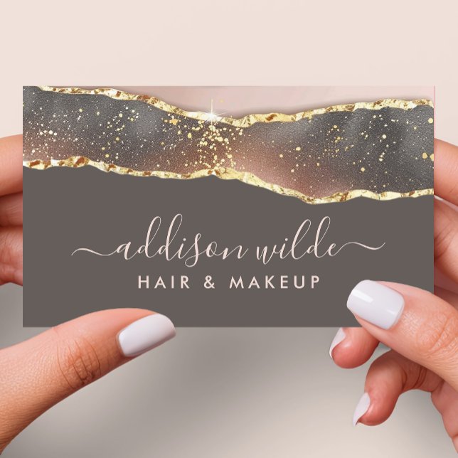 Blush Pink Grey And Gold Elegant Modern Business Card (Creator Uploaded)