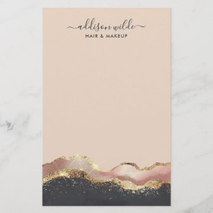 Blush Pink Grey And Gold Elegant Modern Script Stationery