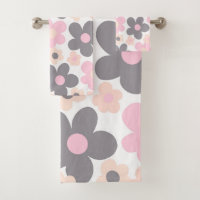 Blush Pink Grey Daisies Retro Dream #1 #retro #art