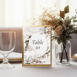 Blush Pink Grey Floral Wedding Table Numbers