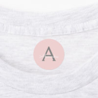 Blush Pink Grey Modern Script Girly Monogram Name