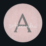 Blush Pink Grey Modern Script Girly Monogram Name Cutting Board<br><div class="desc">Blush Pink and Grey Simple Script Monogram Name Cutting Board. This makes the perfect graduation,  birthday,  wedding,  bridal shower,  anniversary,  baby shower or bachelorette party gift for someone that loves glam luxury and chic styles.</div>