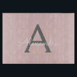 Blush Pink Grey Modern Script Girly Monogram Name Cutting Board<br><div class="desc">Blush Pink and Grey Simple Script Monogram Name Cutting Board. This makes the perfect graduation,  birthday,  wedding,  bridal shower,  anniversary,  baby shower or bachelorette party gift for someone that loves glam luxury and chic styles.</div>