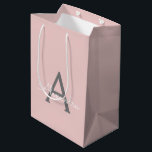 Blush Pink Grey Modern Script Girly Monogram Name Medium Gift Bag<br><div class="desc">Blush Pink and Grey Simple Script Monogram Name Gift Bag. This makes the perfect sweet 16 birthday,  wedding,  bridal shower,  anniversary,  baby shower or bachelorette party gift bag for someone that loves glam luxury and chic styles.</div>