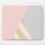 Blush pink, grey & rose gold geometric triangles mouse pad<br><div class="desc">Elegant geometric design featuring blush pink,  grey and faux rose gold colour block.</div>