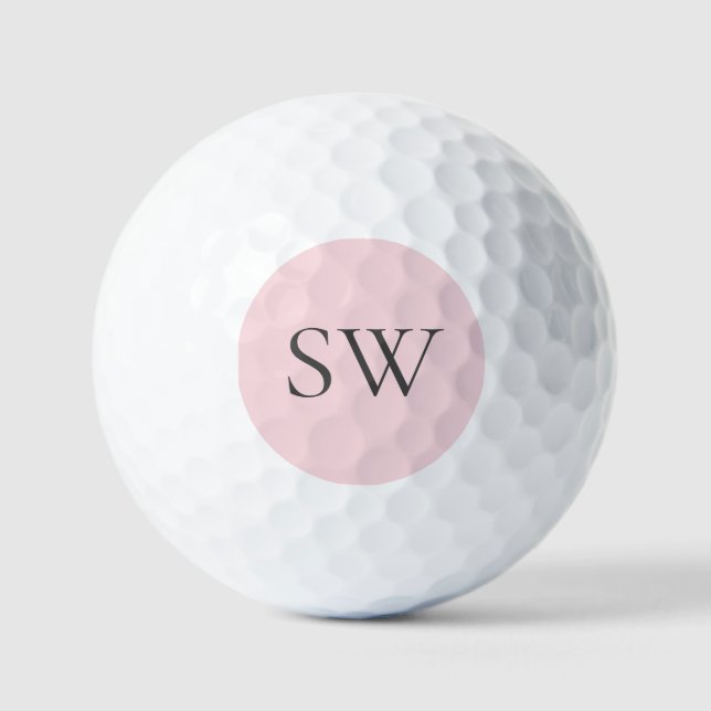 Blush Pink & Grey Simple Typography Golf Balls (Front)