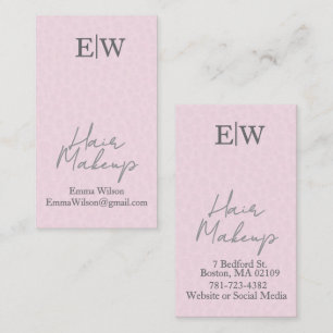 Blush Pink Hair & Beauty Business Card Verticle