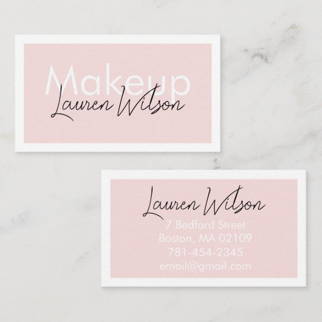  Blush Pink Hair, Makeup & Beauty Business Card (Front/Back)