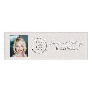 Blush Pink Hair, Makeup & Beauty Studio Monogram Name Tag
