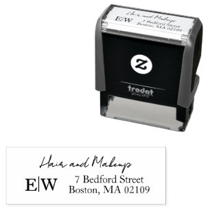Blush Pink Hair, Makeup & Beauty Studio Monogram Self-inking Stamp