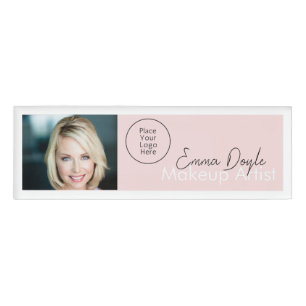 Blush Pink Hair, Makeup & Beauty Studio Photo Name Tag