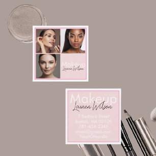  Blush Pink Hair, Makeup, Beauty Studio Square   Business Card