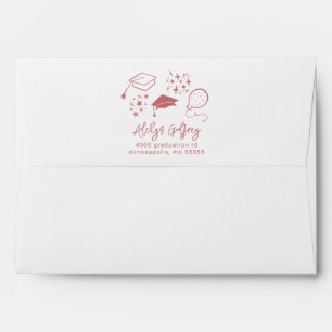 Blush Pink Hand Drawn Graduation Icons  Envelope