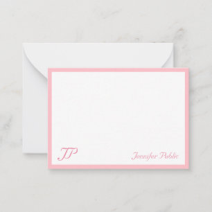 Blush Pink Hand Script Name Monogram Chic Template