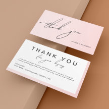 Blush Pink Handwritten Script Thank You Discount