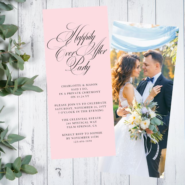 Blush Pink Happily Ever After Reception Invitation (Creator Uploaded)