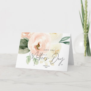 Blush Pink Happy First Mother's Day Keepsake Card