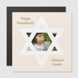 Blush Pink Happy Hanukkah Cute Photo