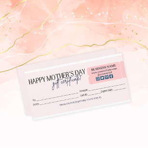 Blush Pink Happy Mother's Day Gift Certificate