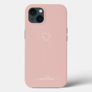 Blush Pink Heart Monogram Case-Mate iPhone Case