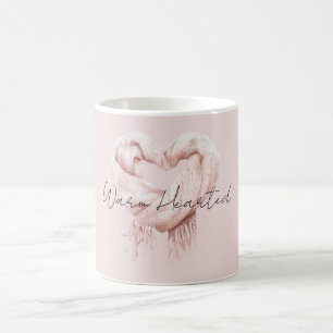 Blush Pink Heart Scarf Warm Heart Coffee Mug