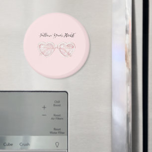 Blush Pink Heart Sunglasses Quote Magnet