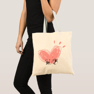 Blush pink heart Valentine's Day Tote Bag