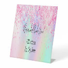 Blush pink holographic sparkles return address