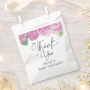 Blush Pink Hydrangea Baby Shower Favour Bags