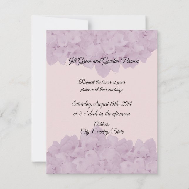 Blush Pink Hydrangea Wedding Invitation (Front)
