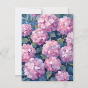 Blush Pink Hydrangeas Floral Thank You Card