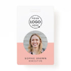 Blush Pink ID | Modern Stylish Photo Name Logo QR