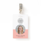 Blush Pink ID | Modern Stylish Photo Name Logo QR