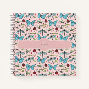 Blush Pink Insect Monogram Notebook 