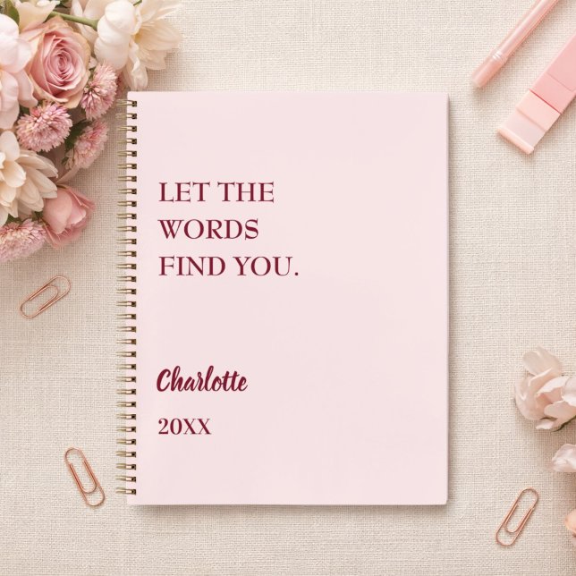 Blush pink inspirational quote writing notebook (Creator Uploaded)