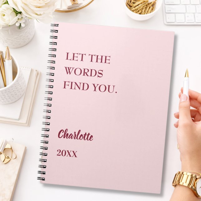 Blush pink inspirational quote writing notebook (Creator Uploaded)