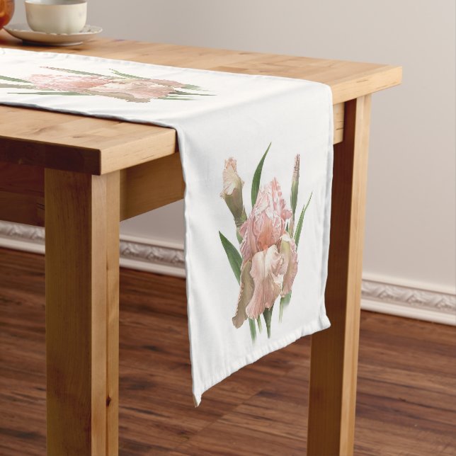 Blush Pink Iris Medium Table Runner (In Situ)
