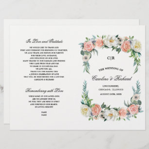Blush Pink Ivory Floral Wedding Prigram