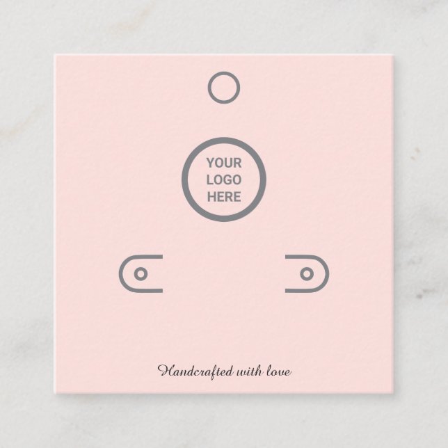 Blush Pink Jewellery Earrings & Branding Display Calling Card (Front)