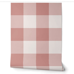 Blush Pink Jumbo Chequered Gingham Wallpaper