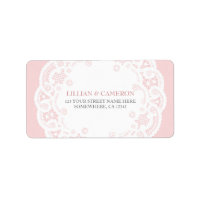 Blush Pink Lace Doily Address Labels